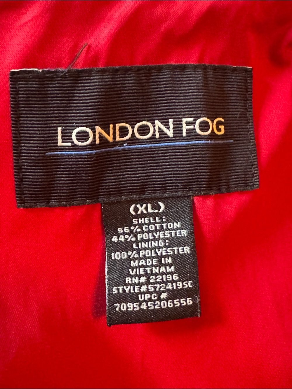 London Fog Red Double-Breasted Trench Coat with Belt xl - Picture 7 of 7